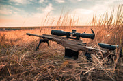 Tremor Präzisionsgewehr mit Zielfernrohr im Feld, Produkt für Sportschützen und Jäger