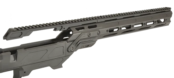 CDX-Lite Full Length Top Rail Gehäuse in Schwarz, hochwertige Aluminium-Konstruktion