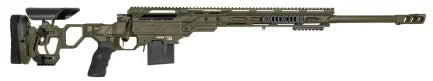 Präzisionsgewehr in Olivgrün, taktisches Design, längerer Lauf, verstellbare Schulterstütze, Stonehawk