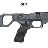 Ergonomischer schwarzer Griff für Gewehr, rutschfeste Oberfläche, Detailansicht