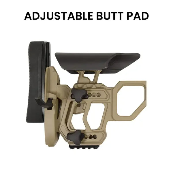 Verstellbare Schaftkappe aus Metall und Kunststoff für Gewehr mit ergonomischem Design