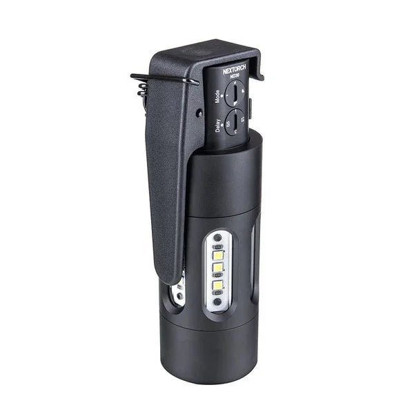 NEXTORCH ND30 taktischer elektronischer Irritationskörper mit LED-Stroboskop und Bedienelementen