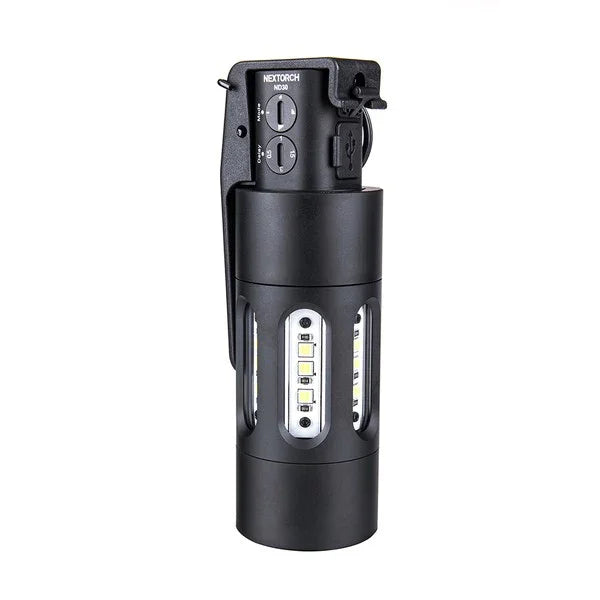 NEXTORCH ND30 taktischer elektronischer Irritationskörper mit LEDs und Bedienelementen