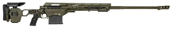 Präzisionsgewehr in Olivgrün mit verstellbarer Schaft, Langlauf und modernem Chassis-Design