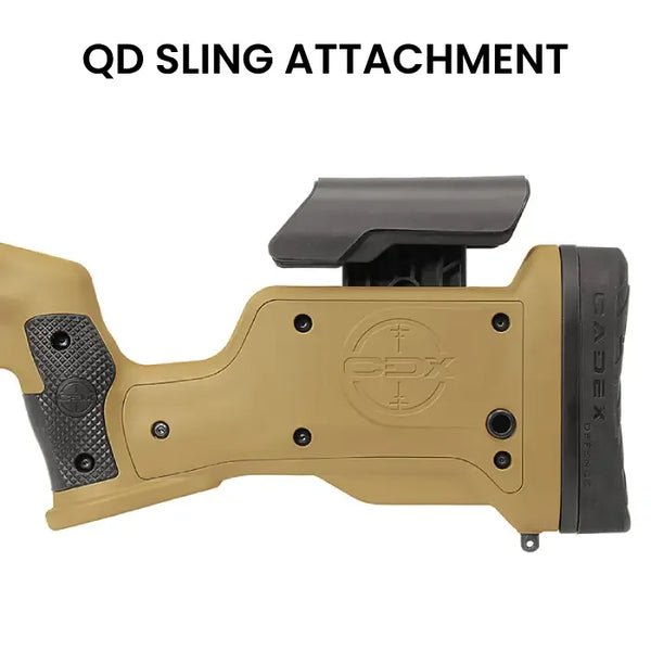 QD Sling Attachment, taktische Schaftaufnahme aus robustem Material, sandfarben, Produktdetail