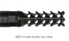 XLITE-4 Mündungsbremse aus schwarzem Metall, seitliche und obere Öffnungen, hochwertige Optik