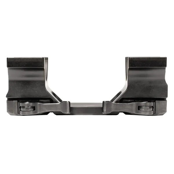 Schwarze Zielfernrohrmontage mit Quick-Detach-System aus Metall, Stirnansicht