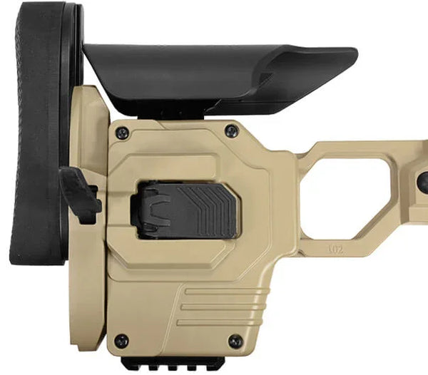 Verstellbare Schaftkappe und Wangenauflage für Präzisionsgewehr in Beige und Schwarz