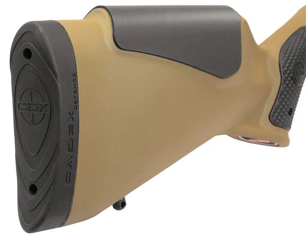 Taktischer Hinterschaft aus Polymer und Gummi, ergonomisch, für Langwaffen in Tan-Schwarz