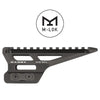 Cadex NVD Rail M-LOK Montageschiene aus Metall in Schwarz, Seitenansicht vor weißem Hintergrund.