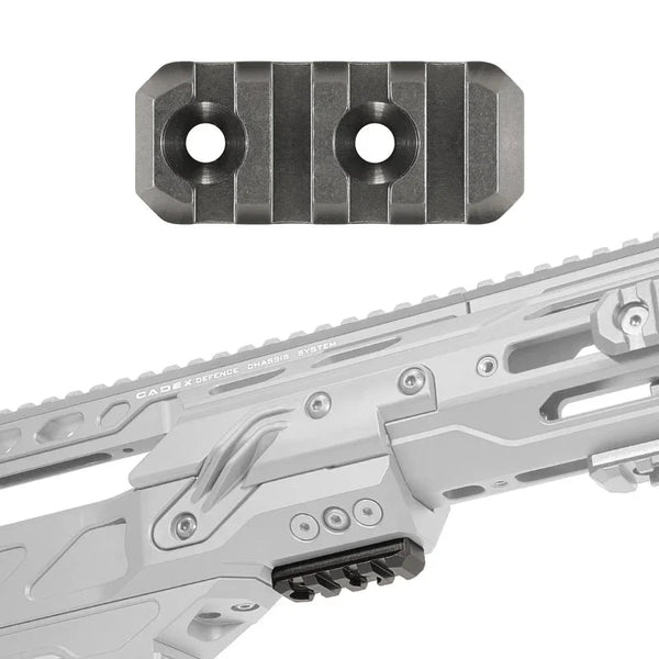 Bipod-Schiene aus Metall zur Montage an einem Gewehr, detaillierte Ansicht und Anwendung