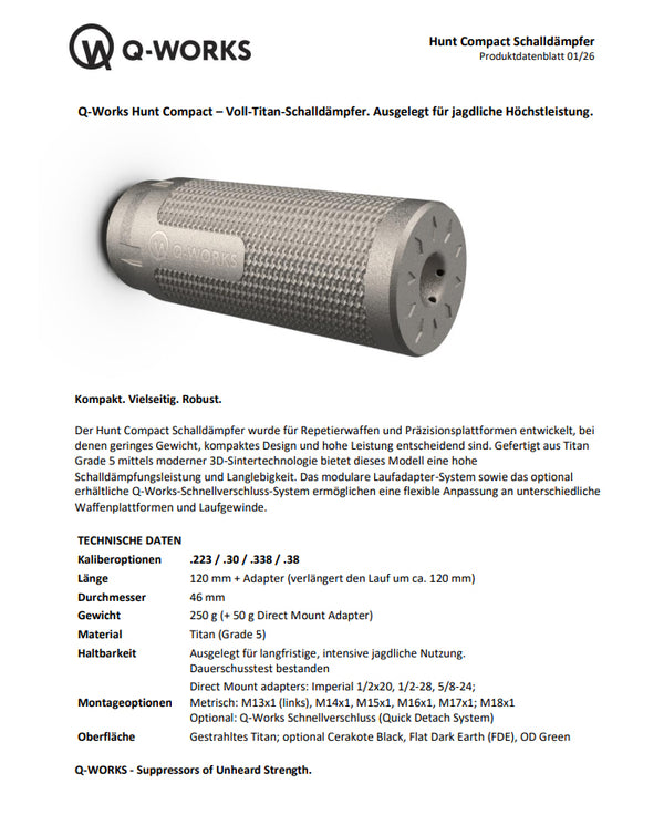 Q-Works - H Series Compact - Schalldämpfer