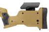 Taktische Schaftoption in Tan mit verstellbarer Wangenauflage und Ergonomie für Sportwaffen