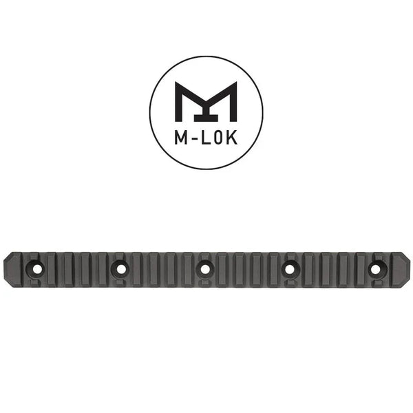 M-LOK 9 Zoll Zweibein-Schiene, schwarz, mit Montageschlitzen und M-LOK-Logo
