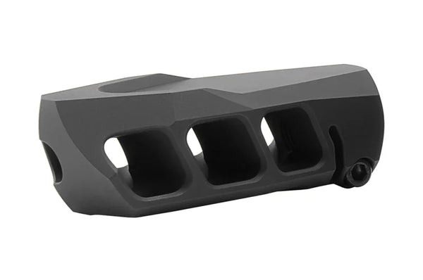 MX1 Kraken Mündungsbremse in Schwarz, robustes Design, mehrere Belüftungsöffnungen