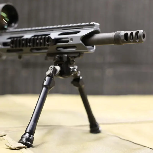 Präzisionsgewehr MX2 mit Zweibein und Mündungsbremse, Detailansicht Vorderteil
