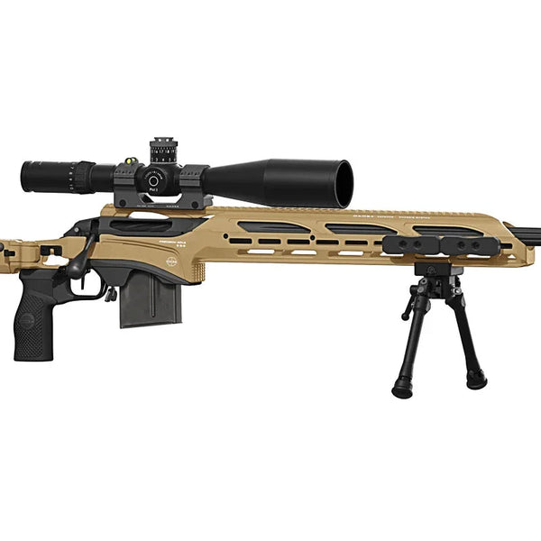 Präzisionsgewehr mit Zielfernrohr und Zweibein, sandfarben, Sportschützen Zubehör