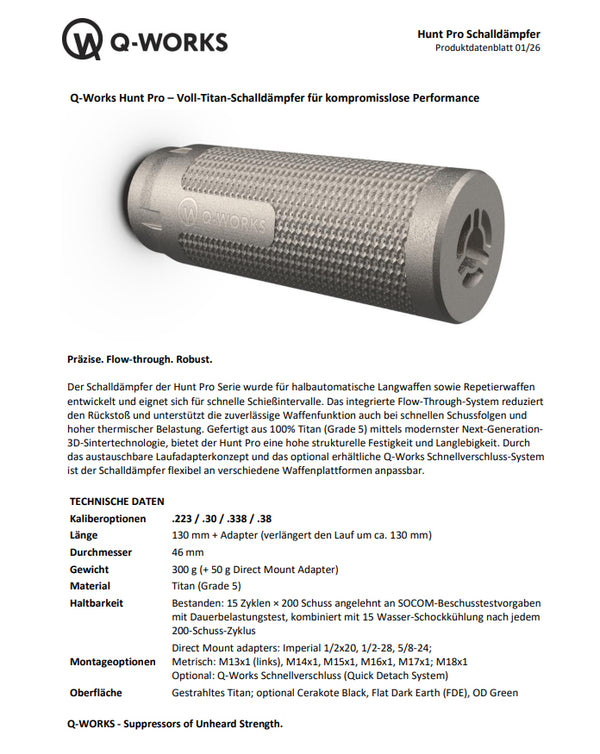 Q-Works - H PRO Series - Schalldämpfer