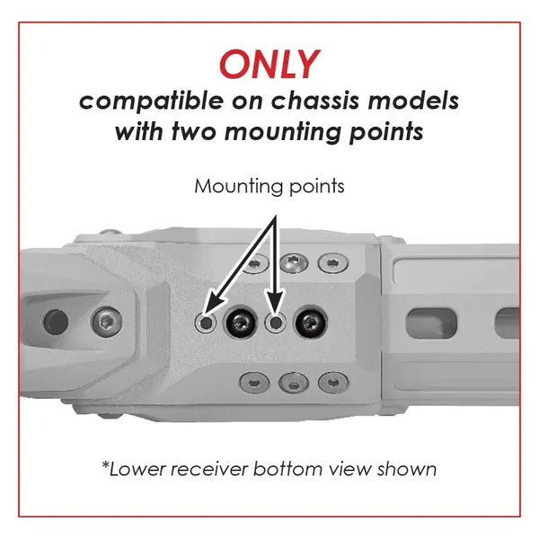 Chassis-Modell mit zwei Befestigungspunkten, Detailansicht des unteren Receivers.