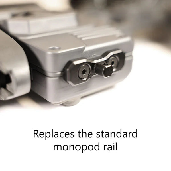 Monopod-Adapter für Waffe, ersetzt Standardschiene, Detailaufnahme aus Metall