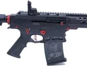 SLF F12 Classic Puma IPSC7 halbautomatisches Gewehr, schwarzes Design mit roten Akzenten