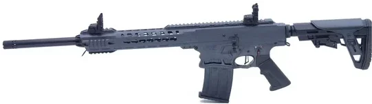 SLF Typhoon F12 Classic Grey, halbautomatisches Sportgewehr mit taktischem Schaft, seitliche Rails, Magazinantrieb.
