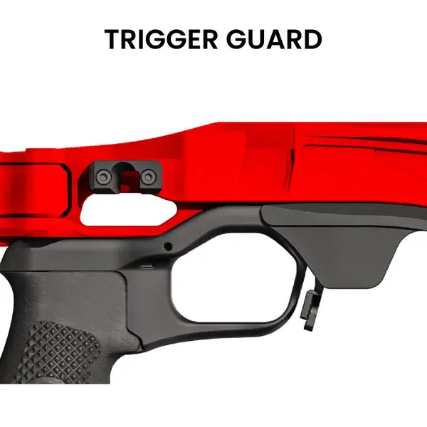 SS PRO Trigger Guard, schwarze Abzugsbügel-Abdeckung für Sportwaffen, Detailansicht