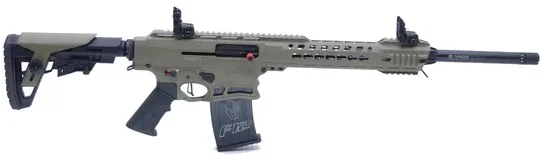 Typhoon F12 Classic FDE IPSC Selbstladeflinte, olivfarben, modernes Design, Magazin sichtbar