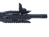Vorderansicht Typhoon F12 Maxi Black mit Picatinny-Schiene und Klappvisier