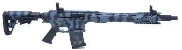 Typhoon F12 Maxi Titan IPSC, halbautomatische Schrotflinte im modernen Tarnlook, seitliche Rails