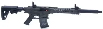 Typhoon F12 Sport halbautomatisches Gewehr mit verstellbarem Schaft, Magazin und grünem Detail